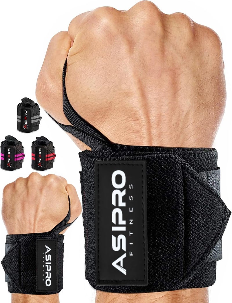 ASIPRO Wrist Wraps for Weightlifting 18" Wrist Straps for Weightlifting Weight Lifting Wrist Wraps for Men & Women, Muñequeras para Gym Wrist Support for Working Out, Gym Wrist Wraps for Powerlifting - Image 1